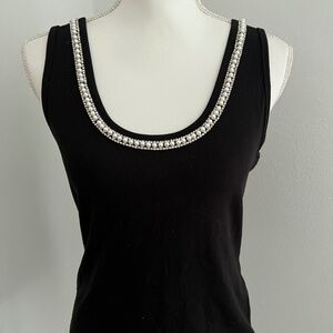 Generation Love Giovanna Pearl Ribbed Black Tank Top Everyday Evening Workwear
